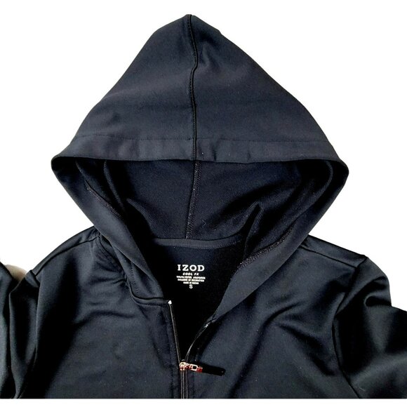 Izod Womens Black Windbreaker Sports Hoodie Jacket Size Small JH1204 - Picture 3 of 4